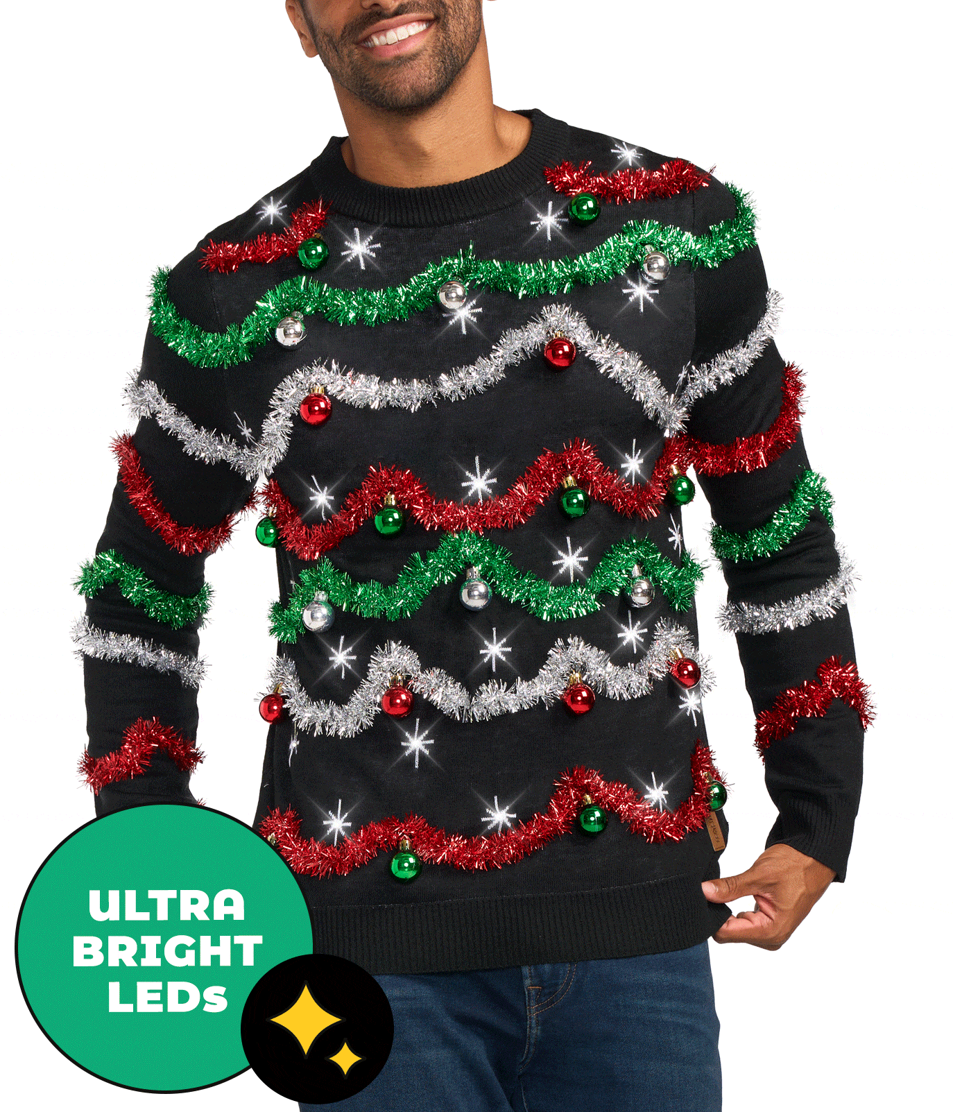 Midnight Garland LED Sweater