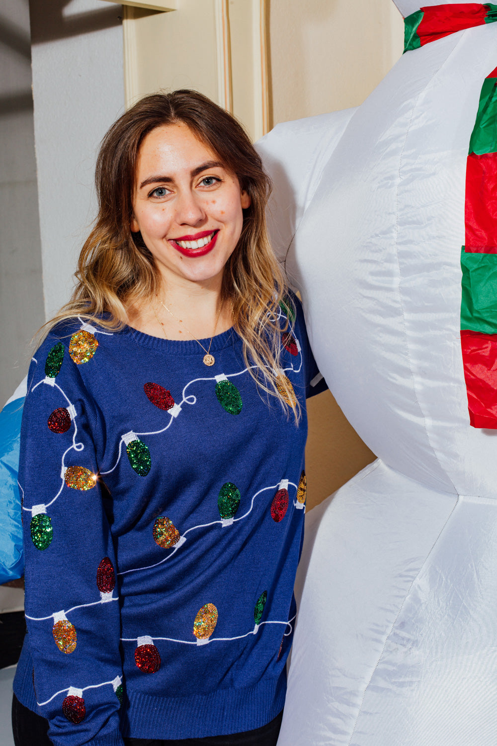 Christmas Lights Sequin Sweater