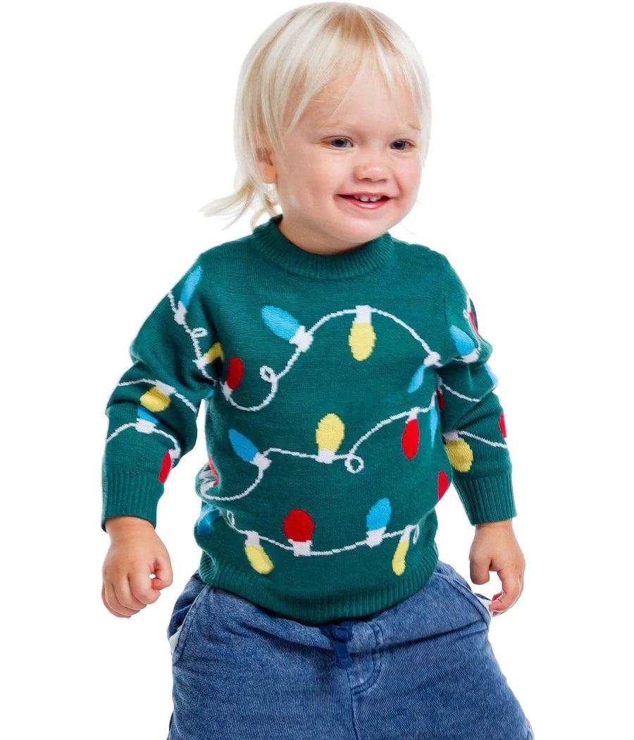 Baby Green Christmas Lights Sweater
