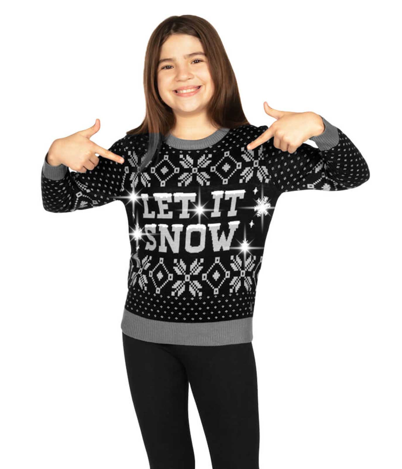 Girls Let It Snow LED Sweater